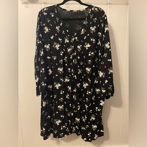 Old Navy Black Floral Short Dress/Tunic VGUC